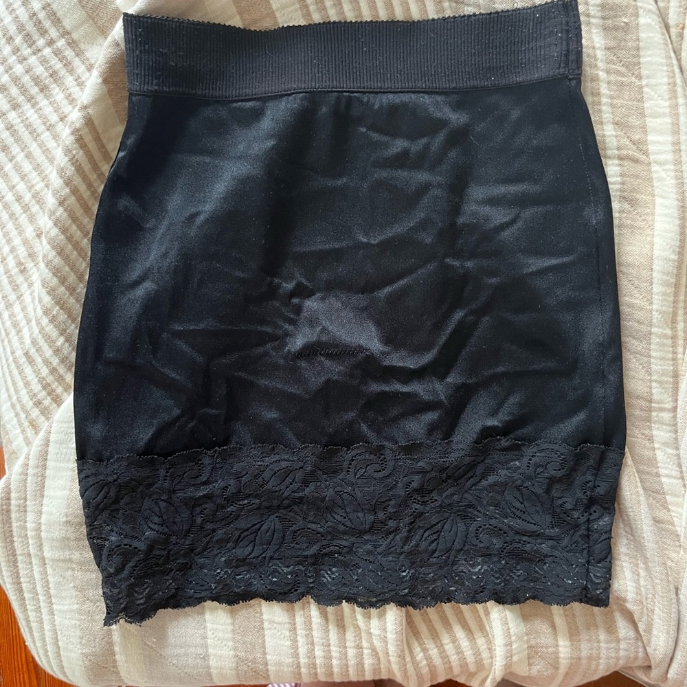Vanity Fair Black Girdle with Lace Detail
